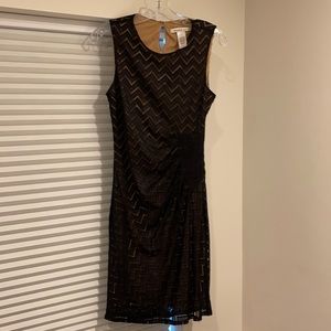 Gold and Black Lace Layered Dress